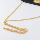 Salvatore Ferragamo Gancini Chain Shoulder Bag Leather Navy Gold Auth 171314-7