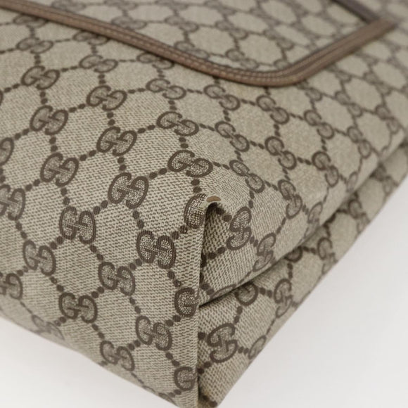 GUCCI GG Supreme Web Sherry Line Tote Bag PVC Beige Gold 39 02 003 Auth 171316