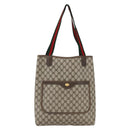 GUCCI GG Supreme Web Sherry Line Tote Bag PVC Beige Gold 39 02 003 Auth 171316-13