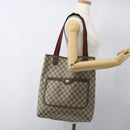 GUCCI GG Supreme Web Sherry Line Tote Bag PVC Beige Gold 39 02 003 Auth 171316-21