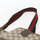 GUCCI GG Supreme Web Sherry Line Tote Bag PVC Beige Gold 39 02 003 Auth 171316-8