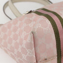 GUCCI GG Canvas Sherry Line Tote Bag Pink Gold 137396 Auth 171318-15
