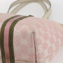 GUCCI GG Canvas Sherry Line Tote Bag Pink Gold 137396 Auth 171318-16