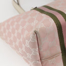 GUCCI GG Canvas Sherry Line Tote Bag Pink Gold 137396 Auth 171318-17