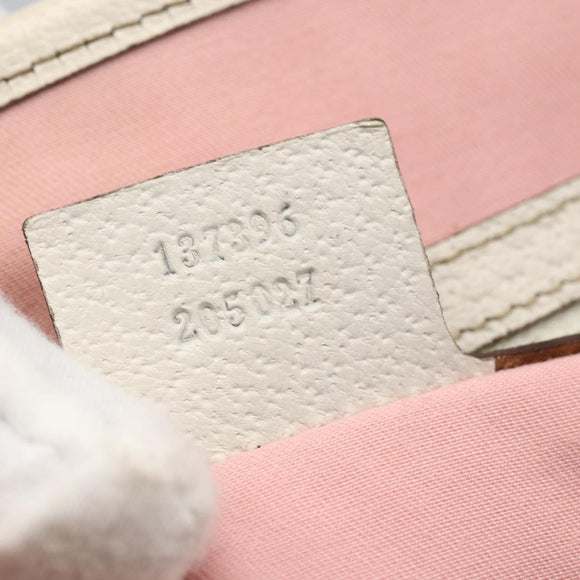 GUCCI GG Canvas Sherry Line Tote Bag Pink Gold 137396 Auth 171318