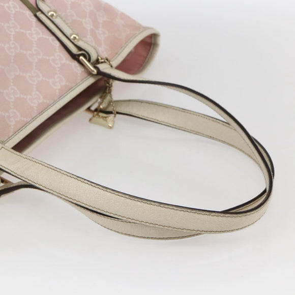 GUCCI GG Canvas Sherry Line Tote Bag Pink Gold 137396 Auth 171318