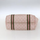 GUCCI GG Canvas Sherry Line Tote Bag Pink Gold 137396 Auth 171318-5