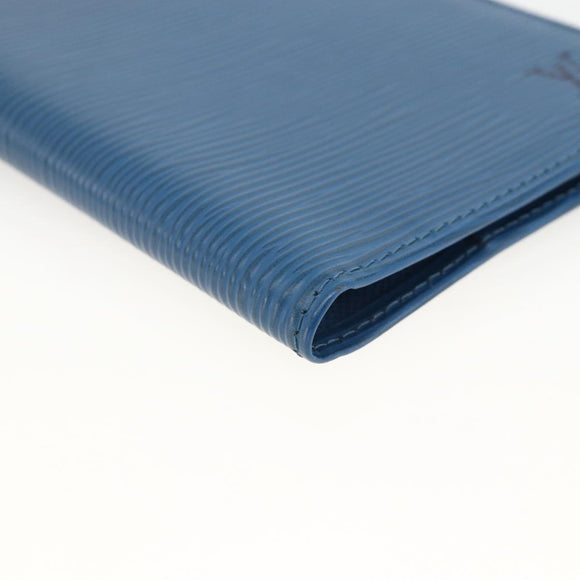 LOUIS VUITTON Epi Couverture Pass Case Blue LV Auth 171326