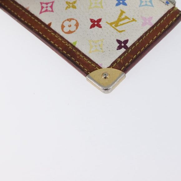 LOUIS VUITTON Multicolor Pochette Cles Coin Purse White M92655 LV Auth 171334