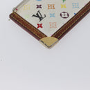 LOUIS VUITTON Multicolor Pochette Cles Coin Purse White M92655 LV Auth 171334-15