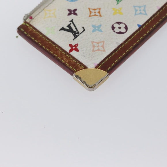 LOUIS VUITTON Multicolor Pochette Cles Coin Purse White M92655 LV Auth 171334