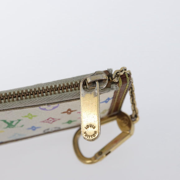 LOUIS VUITTON Multicolor Pochette Cles Coin Purse White M92655 LV Auth 171334