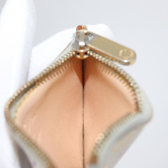 LOUIS VUITTON Multicolor Pochette Cles Coin Purse White M92655 LV Auth 171334