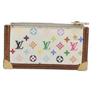 LOUIS VUITTON Multicolor Pochette Cles Coin Purse White M92655 LV Auth 171334-2