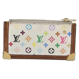 LOUIS VUITTON Multicolor Pochette Cles Coin Purse White M92655 LV Auth 171334 - 0