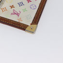 LOUIS VUITTON Multicolor Pochette Cles Coin Purse White M92655 LV Auth 171334-8