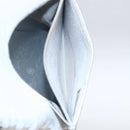 CHANEL Matelasse Card Case Leather Silver CC Auth 171336-16