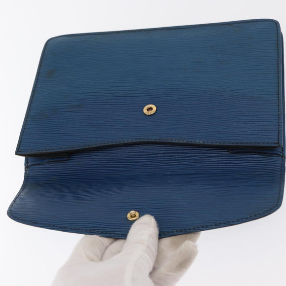 LOUIS VUITTON Epi Montaigne 23 Clutch Bag Blue M52665 LV Auth 171350