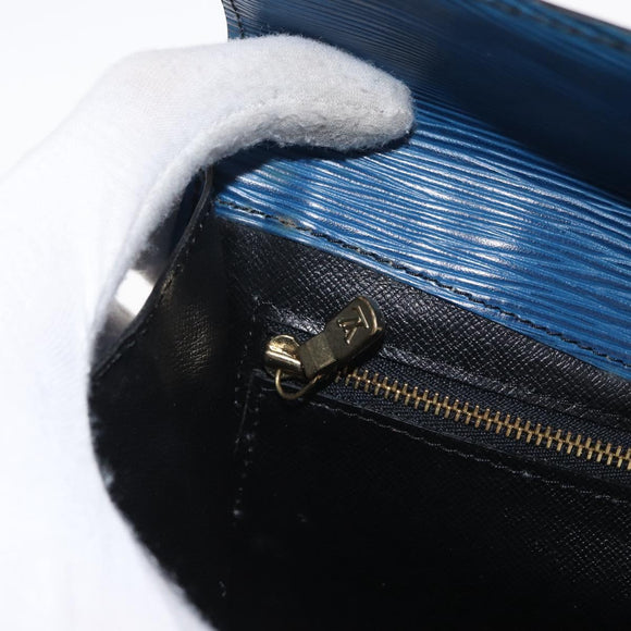 LOUIS VUITTON Epi Montaigne 23 Clutch Bag Blue M52665 LV Auth 171350