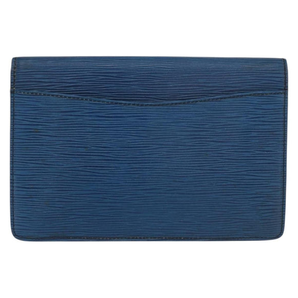 LOUIS VUITTON Epi Montaigne 23 Clutch Bag Blue M52665 LV Auth 171350