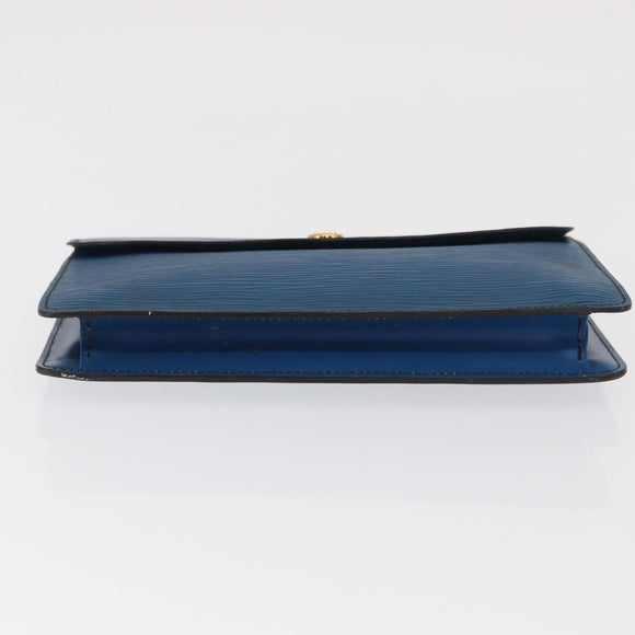LOUIS VUITTON Epi Montaigne 23 Clutch Bag Blue M52665 LV Auth 171350