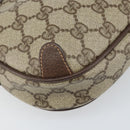 GUCCI GG Supreme Web Sherry Line Bag PVC Beige Gold 156 02 066 Auth 171353-11