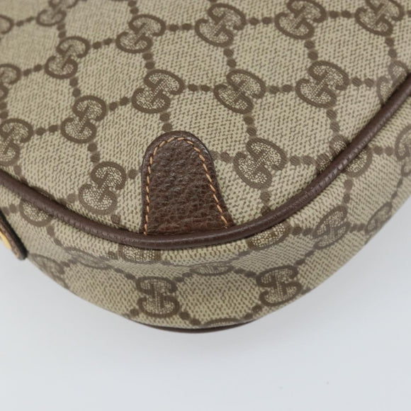 GUCCI GG Supreme Web Sherry Line Bag PVC Beige Gold 156 02 066 Auth 171353