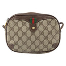 GUCCI GG Supreme Web Sherry Line Bag PVC Beige Gold 156 02 066 Auth 171353-2