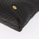 BALLY Chain Shoulder Bag Leather Black Gold Auth 171355-14