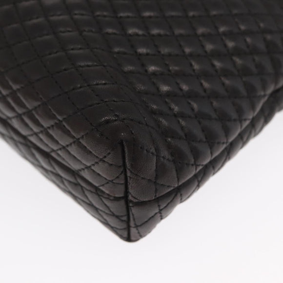 BALLY Chain Shoulder Bag Leather Black Gold Auth 171355