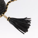 BALLY Chain Shoulder Bag Leather Black Gold Auth 171355-10