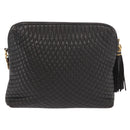 BALLY Chain Shoulder Bag Leather Black Gold Auth 171355-2