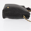 BALLY Chain Shoulder Bag Leather Black Gold Auth 171355-3