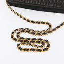 BALLY Chain Shoulder Bag Leather Black Gold Auth 171355-7