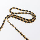 BALLY Chain Shoulder Bag Leather Black Gold Auth 171355-8