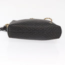 BALLY Chain Shoulder Bag Leather Black Gold Auth 171355-5