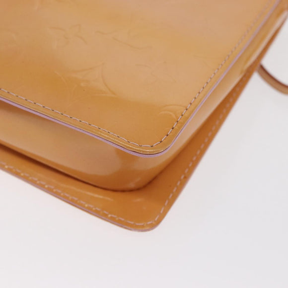 LOUIS VUITTON Monogram Vernis Motto Pouch Rose Florentin M91034 LV Auth 171356