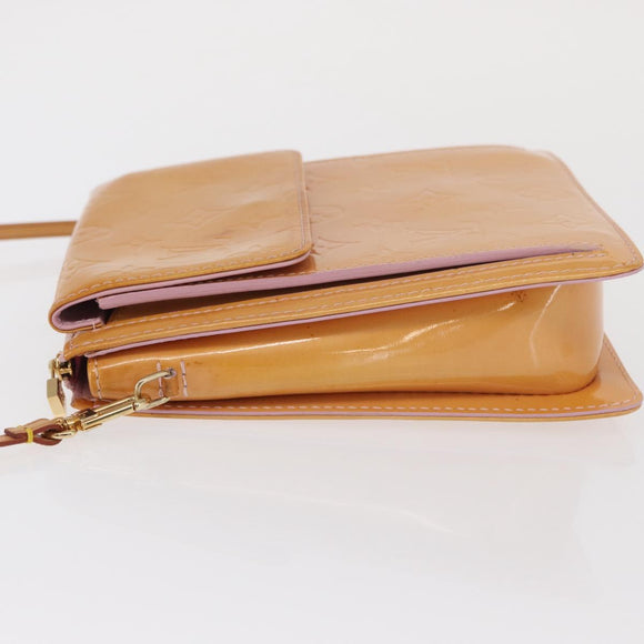 LOUIS VUITTON Monogram Vernis Motto Pouch Rose Florentin M91034 LV Auth 171356