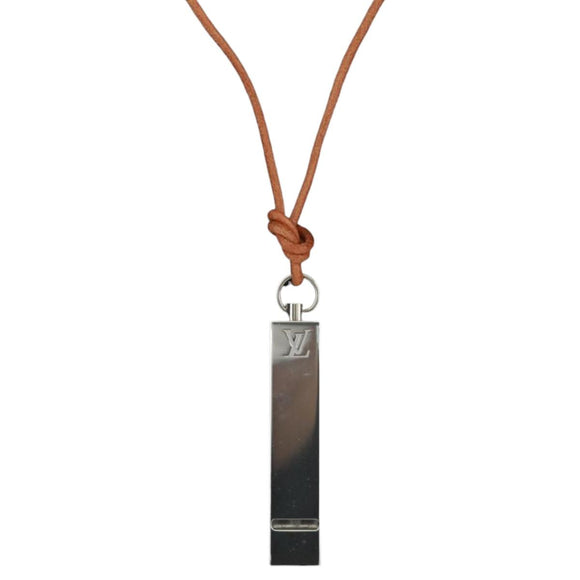 LOUIS VUITTON LV Cup whistle Necklace metal Silver LV Auth 171365A