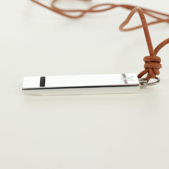 LOUIS VUITTON LV Cup whistle Necklace metal Silver LV Auth 171365A