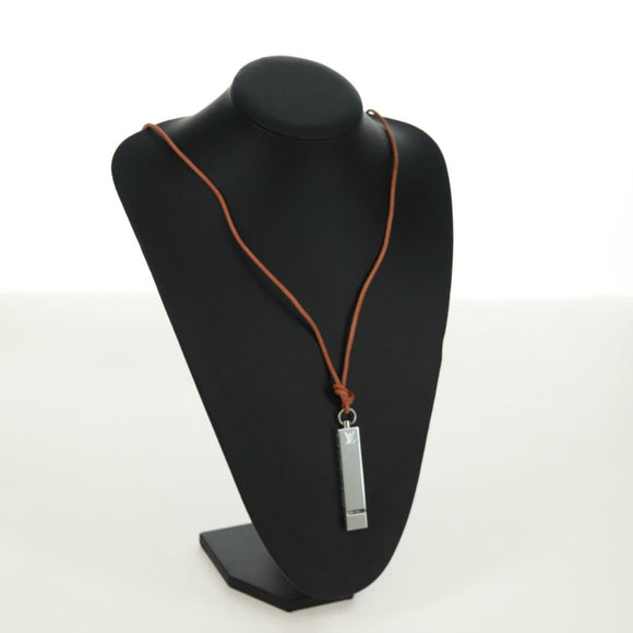 LOUIS VUITTON LV Cup whistle Necklace metal Silver LV Auth 171365A