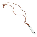 LOUIS VUITTON LV Cup whistle Necklace metal Silver LV Auth 171365A-2