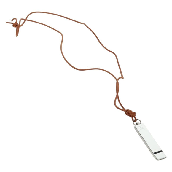 LOUIS VUITTON LV Cup whistle Necklace metal Silver LV Auth 171365A