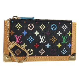 LOUIS VUITTON Multicolor Pochette Cles Coin Purse Black M13664 LV Auth 171366SAV