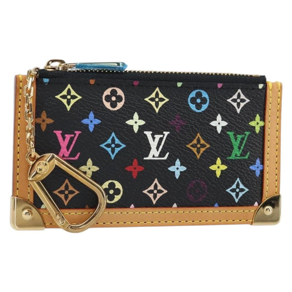 LOUIS VUITTON Multicolor Pochette Cles Coin Purse Black M13664 LV Auth 171366SAV