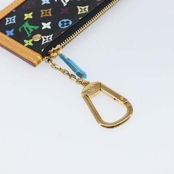 LOUIS VUITTON Multicolor Pochette Cles Coin Purse Black M13664 LV Auth 171366SAV