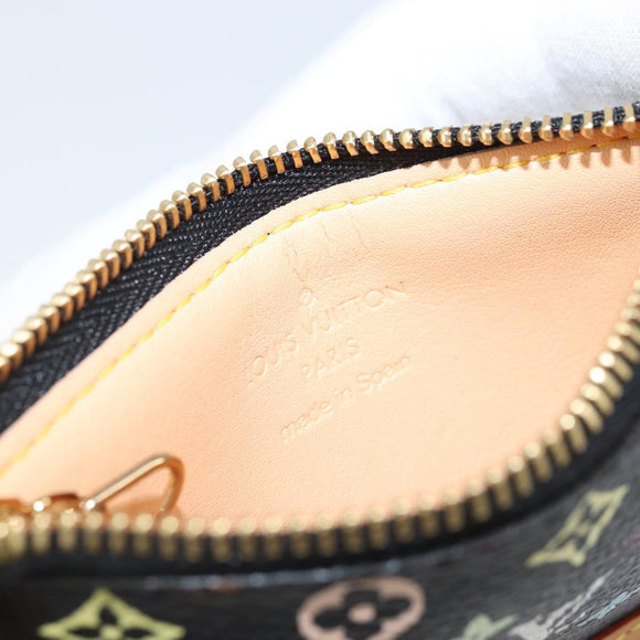 LOUIS VUITTON Multicolor Pochette Cles Coin Purse Black M13664 LV Auth 171366SAV