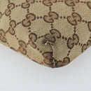 GUCCI GG Canvas Shoulder Bag Beige Silver 145865 Auth 171368-14