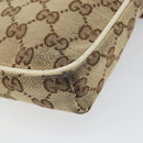 GUCCI GG Canvas Shoulder Bag Beige Silver 145865 Auth 171368-15