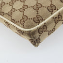 GUCCI GG Canvas Shoulder Bag Beige Silver 145865 Auth 171368-16